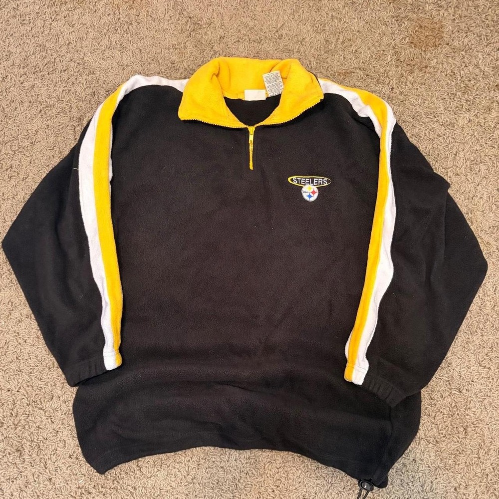 Vintage Knight Athletics NFL Pittsburgh Steelers Fleece Quarter Zip Mens XL